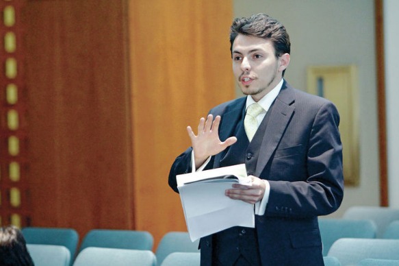 Abuko Estrada, staff attorney for the New Mexico Center on Law and Poverty, urged a Human Services Department-appointed panel to vote against premiums and co-pays for Medicaid enrollees because of a lack of data about the potential impact. He said the department should look for other ways to find Medicaid savings beyond cutting the benefits package. Luis Sánchez Saturno/The New Mexican
